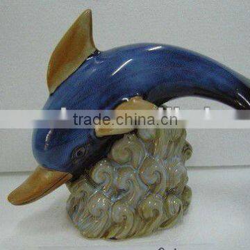 blue resin dolphin