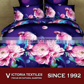 nave blue pink flower reactive printed bedding quilt duvet cover sets 4pcs