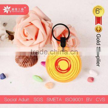 Double circular soft pvc keychain pvc rubber key chain