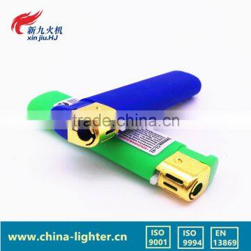 Wholesale Colorful Rubber Electronic Gas Lighter/ 5 Color Rubber Cigratte Refilled Lighter