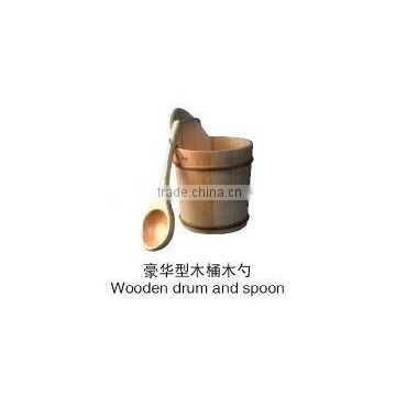 luxurious sauna drum and spoon