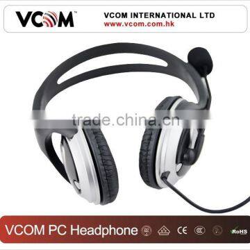 VCOM 3.5MM Wired Cheap Computer Headphone with Mic from China Factory