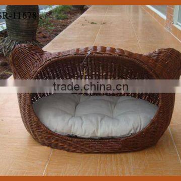 Cute Cat Shape Pet Bed In Brown