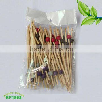 Purple bead bamboo picks