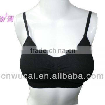 black genie bra with stripe and pad