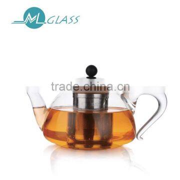 600ml glass water pot teapot with stainless steel infuser handmade glassware N6511