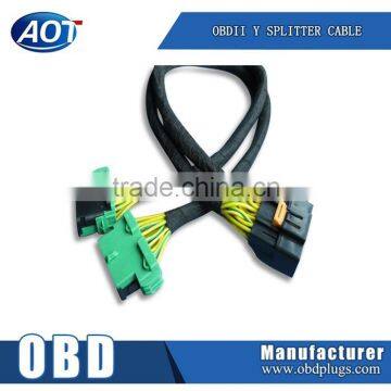 Crimp Type OBD2 Male to 2 Citroen Female Splitter Cable with Customized Length