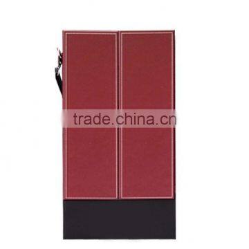 Chinese factories wholesale custom high-grade PU leather 2 bottles of red wine box, red gift box