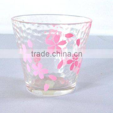 2014 Hot cheap short glass cup with printing