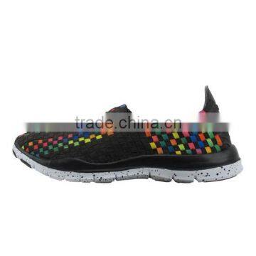 new design handmade woven elastic shoes ,women woven weave shoes