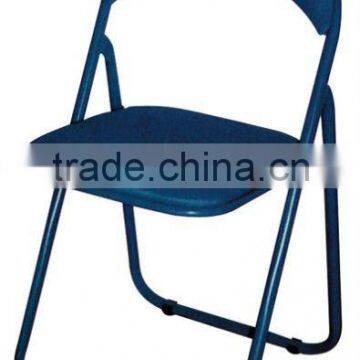 Steel folding chair with sponge & PVC/metal furniture