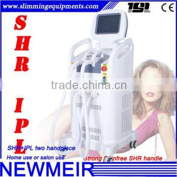 Pain Free Super Hair Removal Two Handles Ipl Shr Hair Removal Machine 480-1200nm