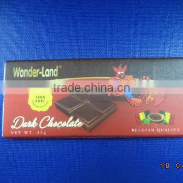 100% Pure Natural Premium-Quality Dark Chocolate 45g - OEM Services Welcomed FMCG Products