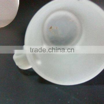 330 ml White Frosted Glass Coffee Cup With Handle photo-6