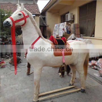 Garden Ornaments Plush Fake Life Size Ride on Horse Toy Pony