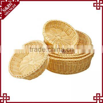 Wholesale small wickerwork fruit baskets round shape hand woven baskets