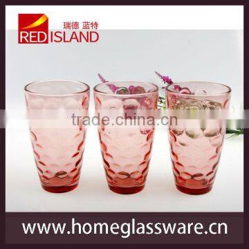 3 pink glass cup tumber juice bottle