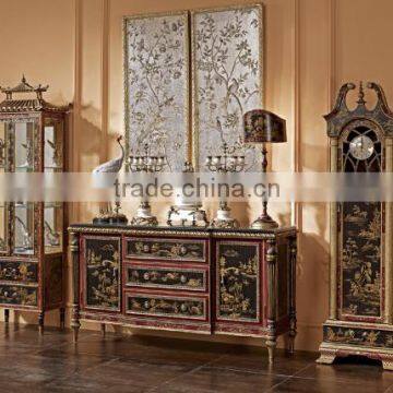 Noble Elegant Home Decorating Grandfather Clock , European Style Wooden Hand Painted Floor Clock, Gothic Wooden Clock photo-2