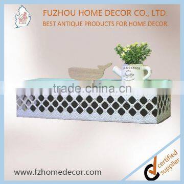 2017 Hot Sell Hollow Out Metal Wall Shelf With Wooden Board for Wall Decoration photo-6