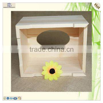 Plain Sliding Laser Cutting Pine Wooden Tissue Box photo-6