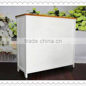 Antique White Wooden Cabinet With Willow Drawers for Home Decoration photo-5