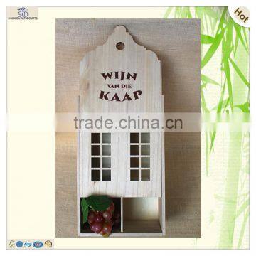 Silk Printing Window Cutting House Shaped Wine Box photo-4