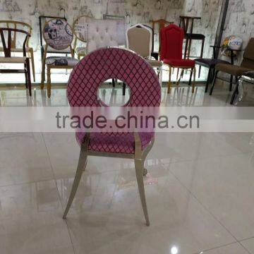 Luxury Stainless Steel Wedding Chair Pink Color Funiture photo-6