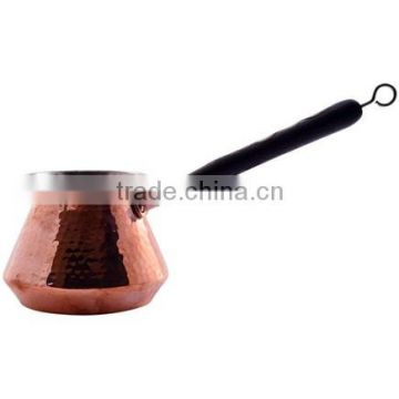 Coffee Making Pot in 100% Pure Solid Copper for Turkey With Wooden Handle