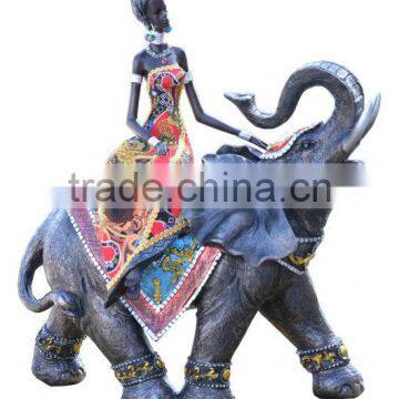 Table Decorations Resin Fabric African Lady on Elephant Gifts photo-5