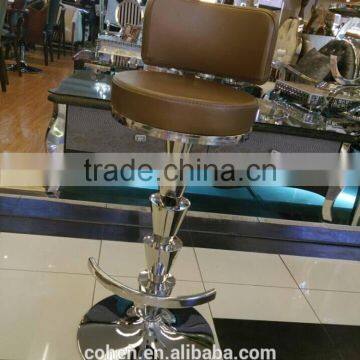 Luxury Design Genuine Leather Bar High Stool &Stainless Steel Bar Stool Chair photo-2