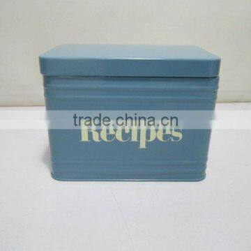 RETRO RECIPE BOX ALL METAL RECIPE CARD BOX RED & CREAM COUNTRY KITCHEN