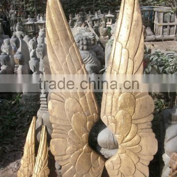 Antique wooden carving gold handmade angel wings for decoration