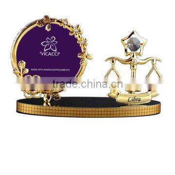 High Quality 24K gold plated Zodiac Libra 3x3" Photo Frame