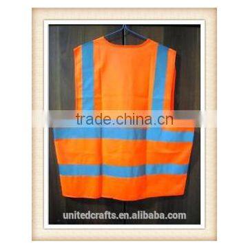 Reflective Neon Safety Vest High Visibility Hike Running Cycling Emergecy Orange photo-2