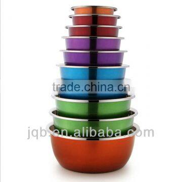 stainless steel colorful mixing bowl