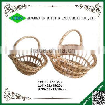 Hand Woven Willow Wicker Wedding Fruit Basket for Decoration photo-3