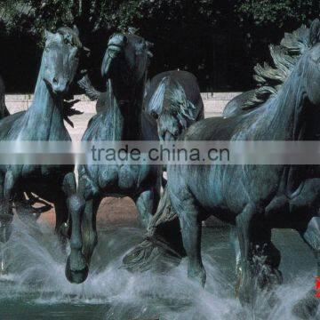 bronze galloping horse group statue for lake decoration