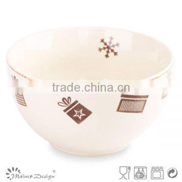 2014 high quality elk snowflake Christmas decoration wholesale ceramic bowl