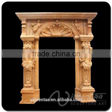 China Stone Carving Home Decoration Archway Red Door Marble Frame Sculpture photo-6