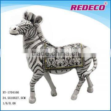 2017 morden design resin horse statue zebra figurines for home deco