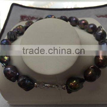 18-19 mm Black Baroque Freshwater Pearl Necklace photo-6