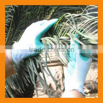 Green Latex Coated Glove Cheap Crinkle Latex Hand Glove