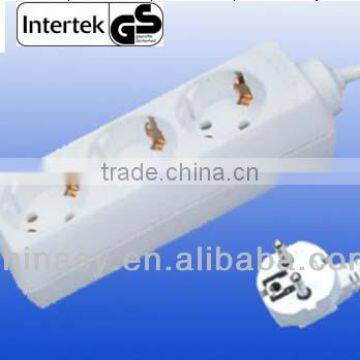 CE GS Germany 3-way electric extension sockets/power strip