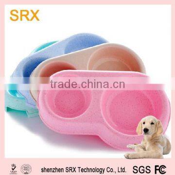 Custom 2015 Newest Designment Fashionable Plastic Pet Bowl With Double Bowl manufacturer