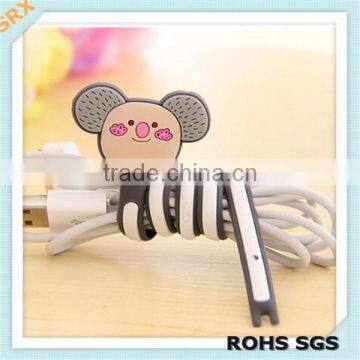 Hot Sale OEM Smile Bear Cute Shape Earphone Cable Winder