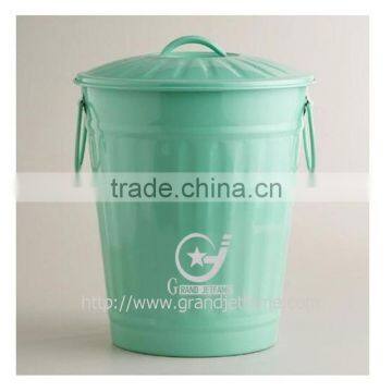 Galvanized Steel Garbage Bin Antique Metal Garbage Bin photo-4