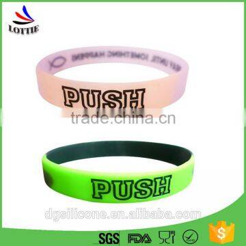 Custom Embossed Paint Silicone Bracelets Cheap Silicone Wristbands photo-2