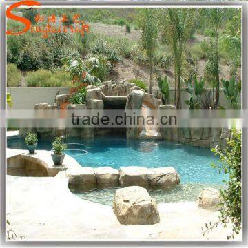 Garden Home Decoration Artificial Fiberglass Rock Waterfall Used Water Fountain for Sale photo-2
