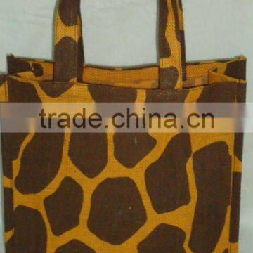 Animal print jute gift bag with jute handle