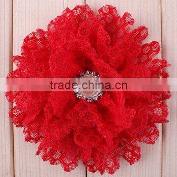Fabric Flower With Pearl Beads Center for Kids Hair Accessories photo-3